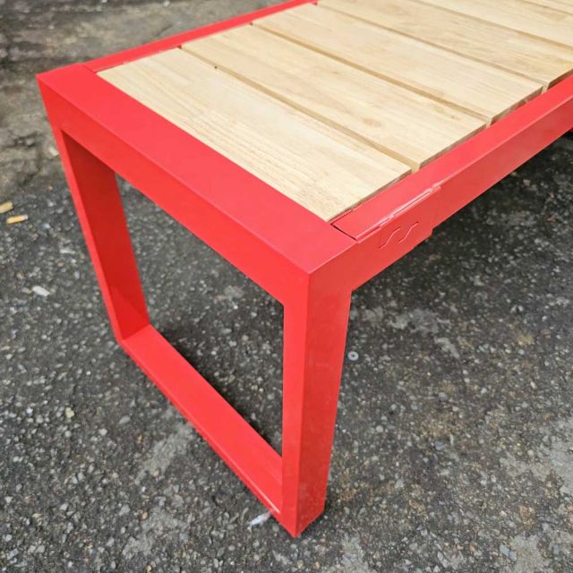 Ghế băng dài 240x40x45cm gỗ cao su chân sắt lắp ráp GBD040