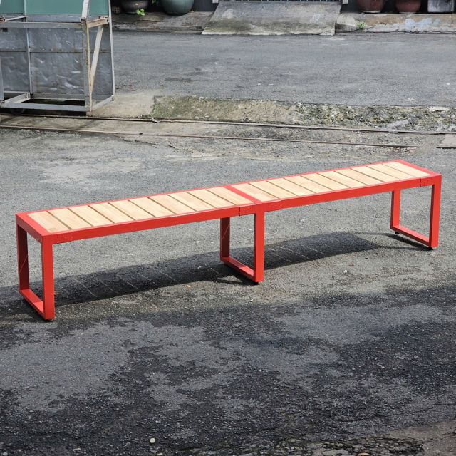 Ghế băng dài 240x40x45cm gỗ cao su chân sắt lắp ráp GBD040