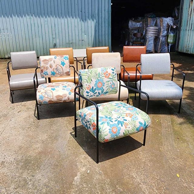 Ghế sofa đơn bọc da simili khung sắt GSD68099