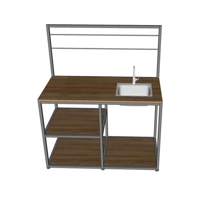 Bếp Mini 120cm gỗ plywood chống nước cho phòng trọ KBMN001