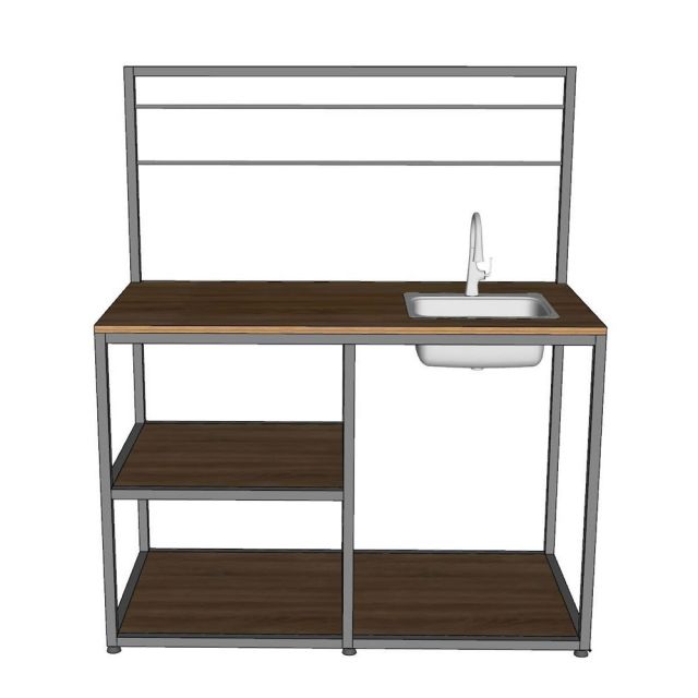 Bếp Mini 120cm gỗ plywood chống nước cho phòng trọ KBMN001