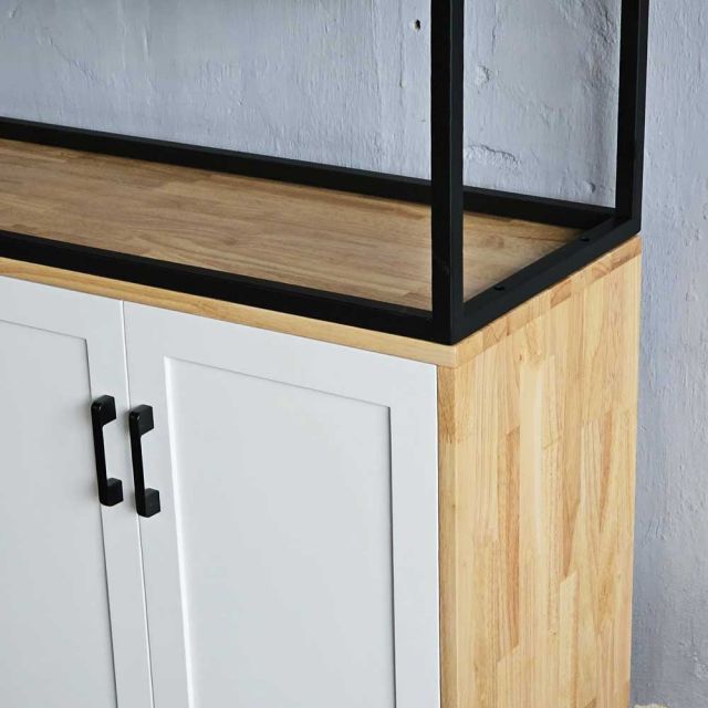 Kệ trang trí 140x35x230cm gỗ cao su KTB68198