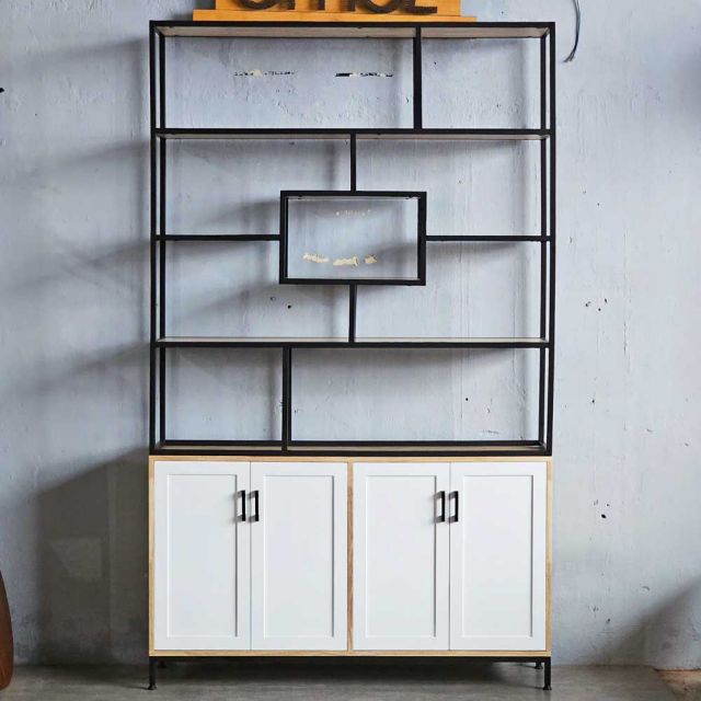 Kệ trang trí 140x35x230cm gỗ cao su KTB68198