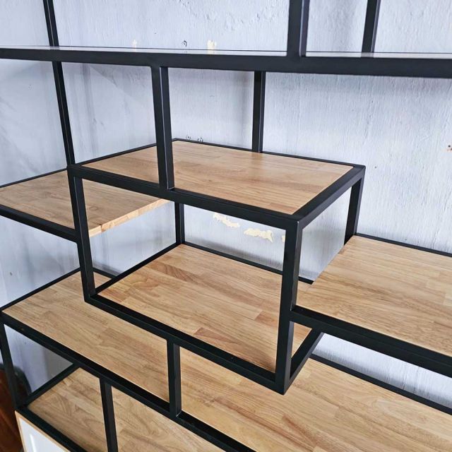 Kệ trang trí 140x35x230cm gỗ cao su KTB68198