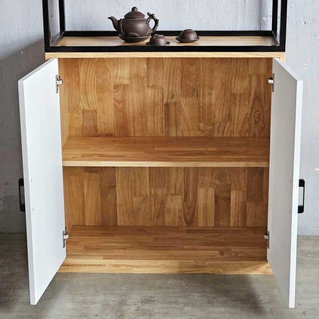 Kệ trang trí 80x30x220cm gỗ cao su KTB68199