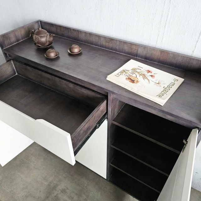 Tủ giày 1m2 hiện đại 3 cánh 1 ngăn kéo gỗ cao su chân sắt KG68033