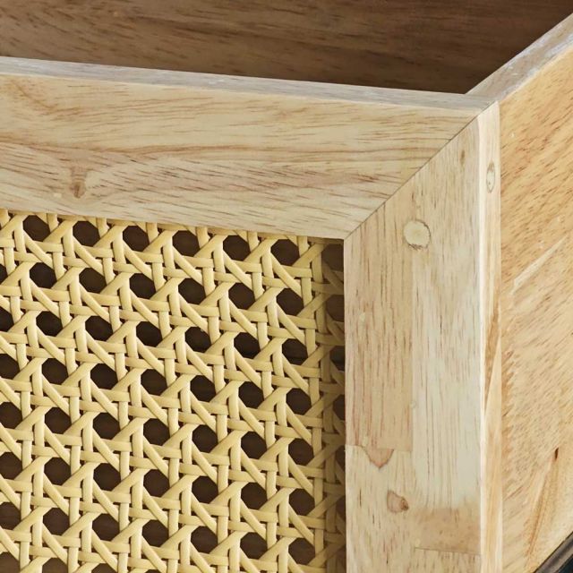 Tủ giày kết hợp kệ để đồ cửa lưới mây KG68055