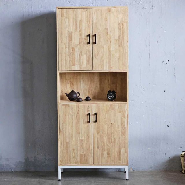 Tủ phòng khách 80x35x195cm gỗ cao su KTB68200