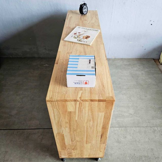 Tủ hồ sơ thấp di động 140x35x70cm gỗ cao su THS68072