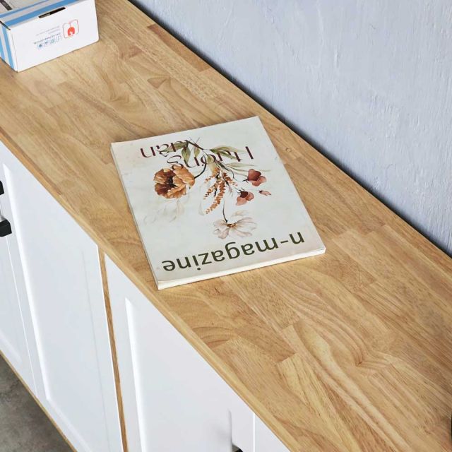 Tủ hồ sơ thấp di động 140x35x70cm gỗ cao su THS68072