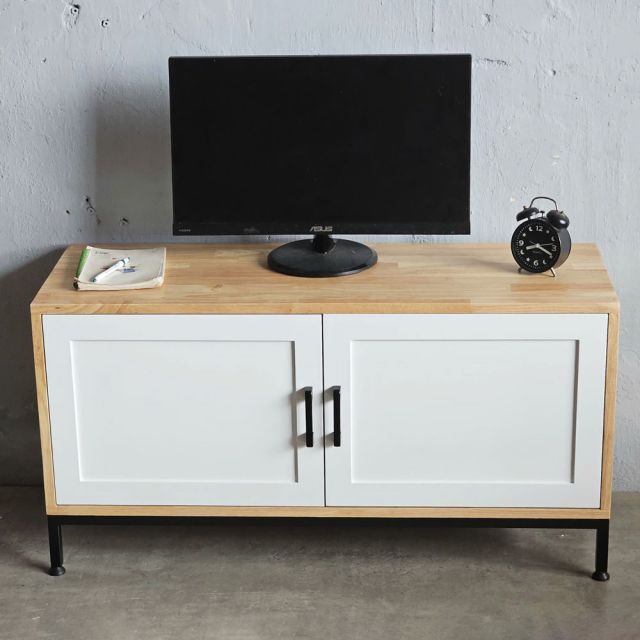 Tủ TV nhỏ 100x35x50cm gỗ cao su KTV68113