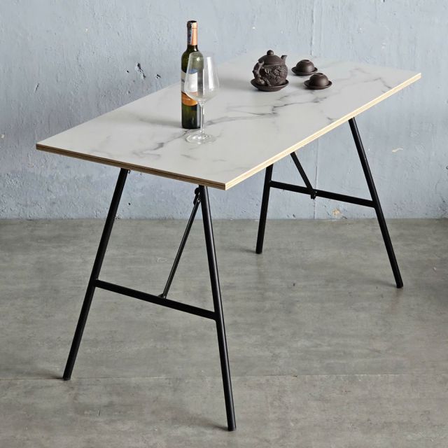 Bàn ăn gấp gọn 120x60cm gỗ plywood vân giả đá BA68204