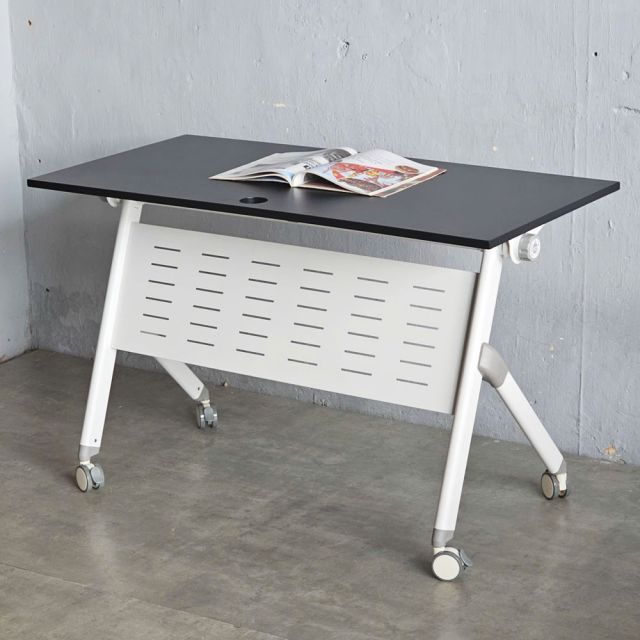 Bàn đào tạo gấp gọn 120x60cm gỗ cao su SPD68232