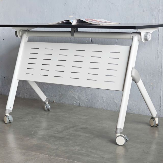 Bàn đào tạo gấp gọn 120x60cm gỗ cao su SPD68232