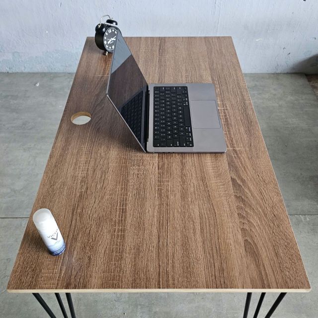 Bàn làm việc đơn giản mặt gỗ Plywood chân sắt Hairpin HOBP028