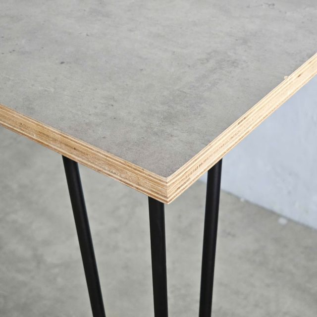 Bàn làm việc đơn giản mặt gỗ Plywood chân sắt Hairpin HOBP028