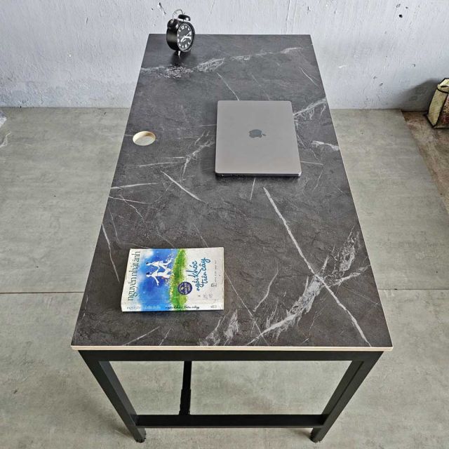 Bàn làm việc 120x60cm gỗ plywood vân giả đá hệ Slean + BSLP003