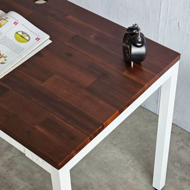 Bàn làm việc 120x60cm gỗ tràm hệ Wooden chân Uconcept lắp ráp HBWD021