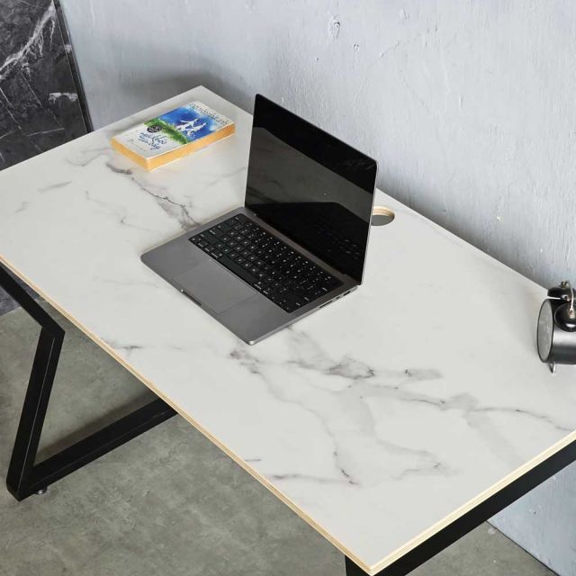 Bàn làm việc 120x60cm gỗ plywood vân giả đá hệ MConcept HBMC038