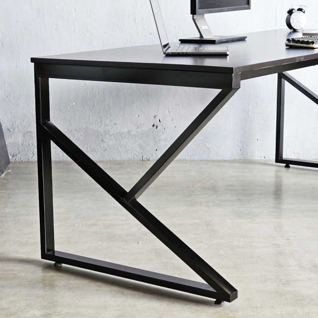 Bàn làm việc 200x80cm gỗ cao su chân chữ K HBKC049