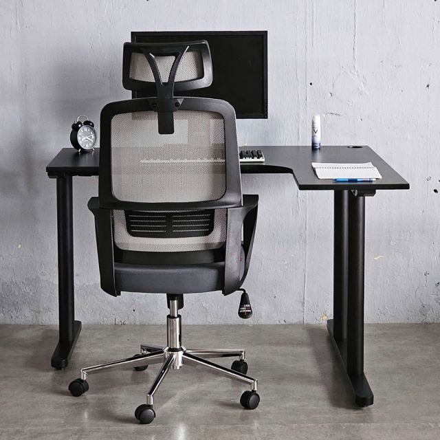 Bàn làm việc chữ L 120x100cm gỗ cao su hệ TIO HBTO025
