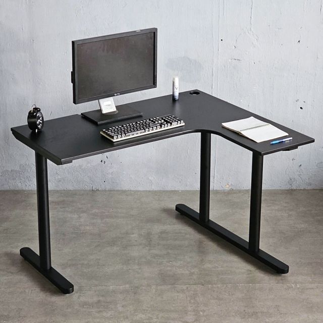 Bàn làm việc chữ L 120x100cm gỗ cao su hệ TIO HBTO025