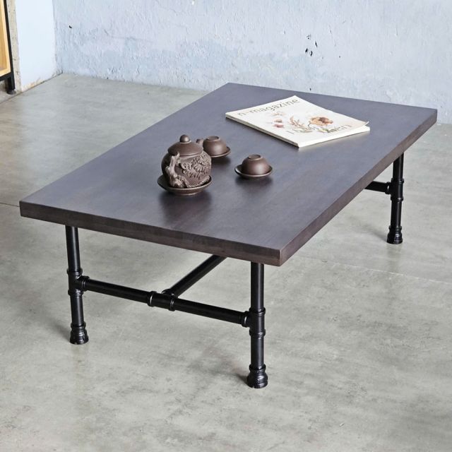 Bàn trà phòng khách gỗ cao su ống nước TT68042