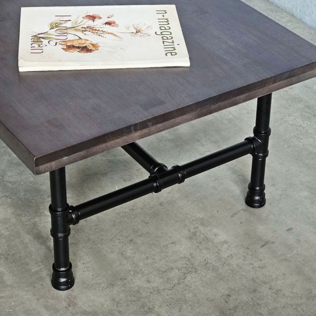 Bàn trà phòng khách gỗ cao su ống nước TT68042