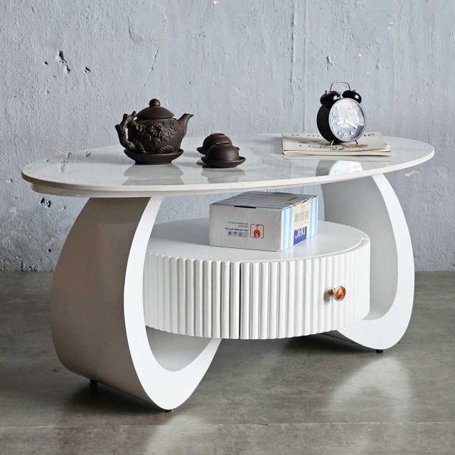 Bàn sofa hình Ellipse 100x60cm đá ceramic TT68314