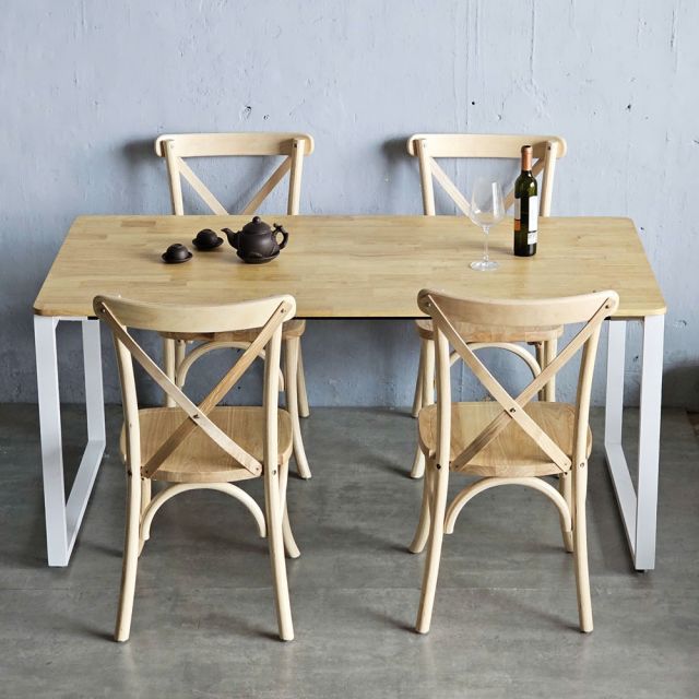 Combo bàn ăn 160x80cm và 4 ghế ăn Bistro BBA175