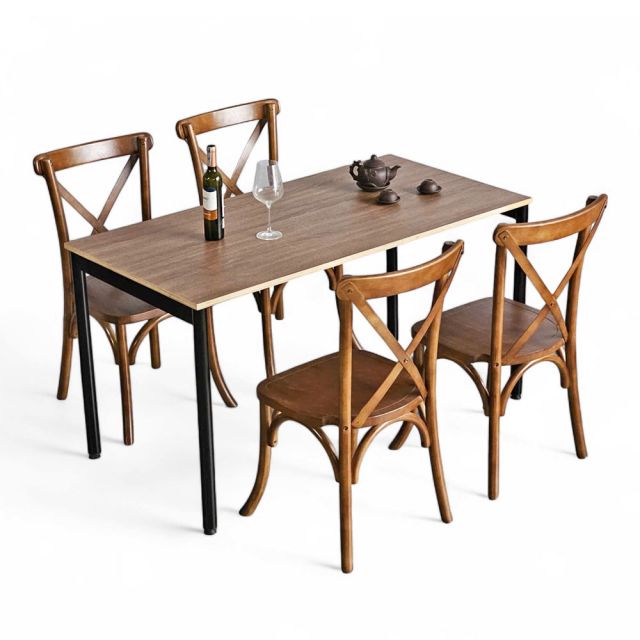 Combo bàn ăn 140x70cm gỗ plywood và 4 ghế ăn Bistro BBA174 Combo bàn ăn 140x70cm gỗ plywood và 4 ghế ăn Bistro BBA174