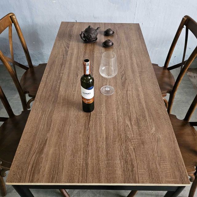 Combo bàn ăn 140x70cm gỗ plywood và 4 ghế ăn Bistro BBA174