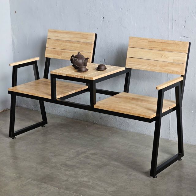 Ghế băng có bàn trà 140x45x85cm gỗ cao su GBD044