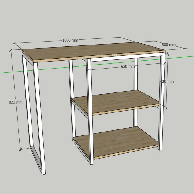 Kệ bếp 100x50x85cm gỗ cao su KB68051