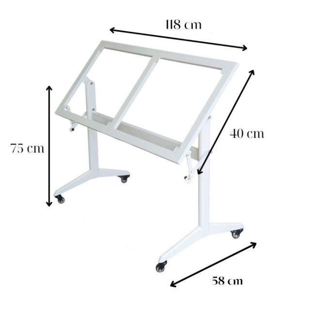 Chân sắt gấp gọn di động ver2  cho bàn học 120x40cm CHB68058