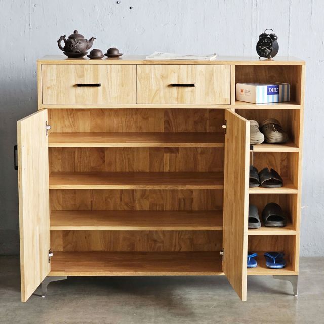 Tủ giày 120x35x110cm gỗ cao su KG68079