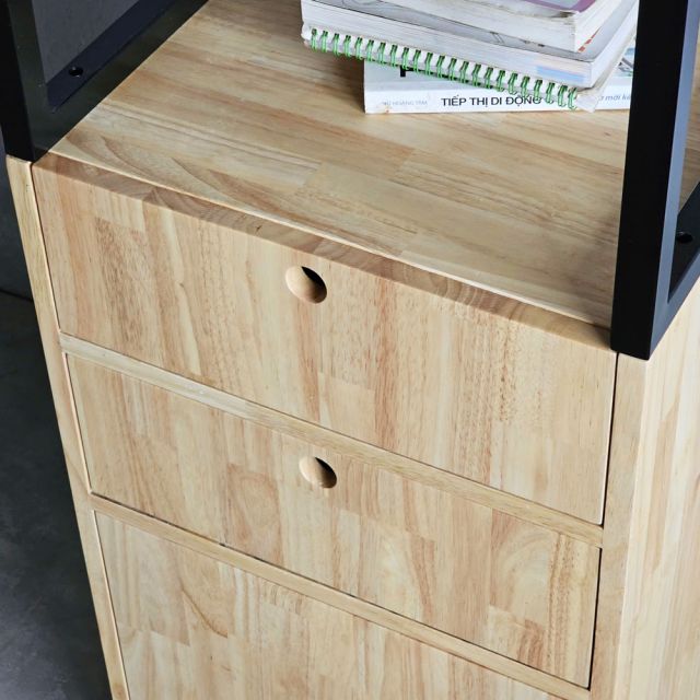 Kệ sách có ngăn tủ 40x50x180cm gỗ cao su KS68276