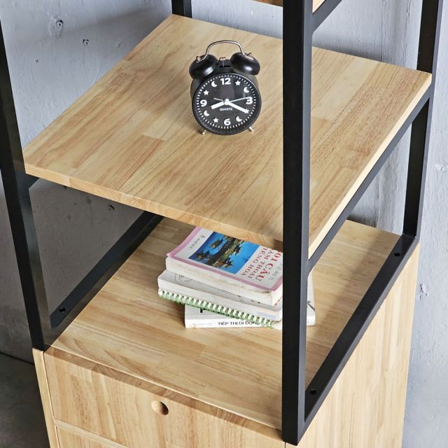 Kệ sách có ngăn tủ 40x50x180cm gỗ cao su KS68276