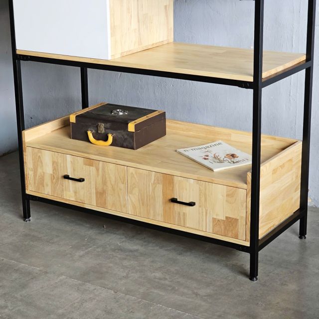 Tủ quần áo 120x50x200cm gỗ cao su KQA68062