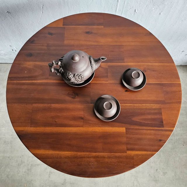Bàn cafe tròn 60x60cm gỗ tràm CFD68239