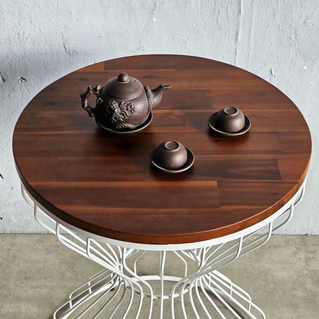 Bàn cafe tròn 60x60cm gỗ tràm CFD68241