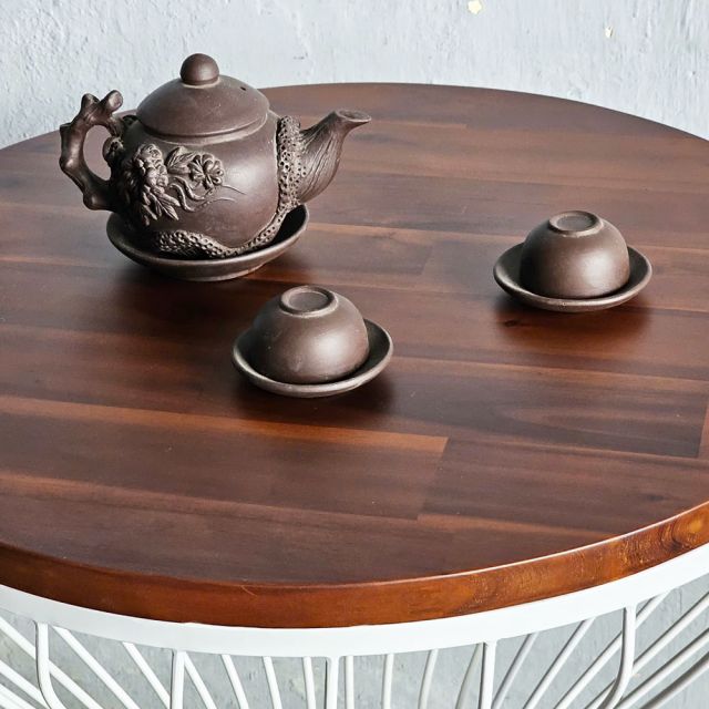 Bàn cafe tròn 60x60cm gỗ tràm CFD68241