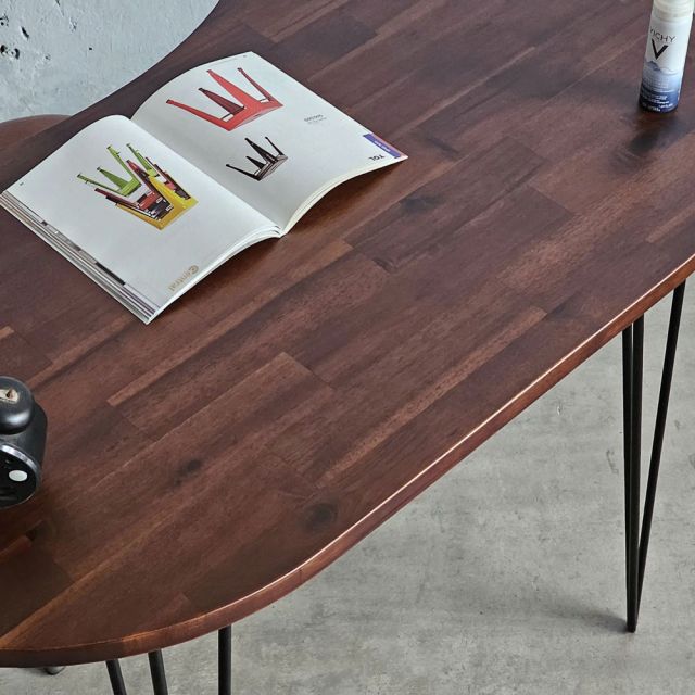 Bàn hạt đậu 100x60cm gỗ tràm chân Hairpin SPD68234
