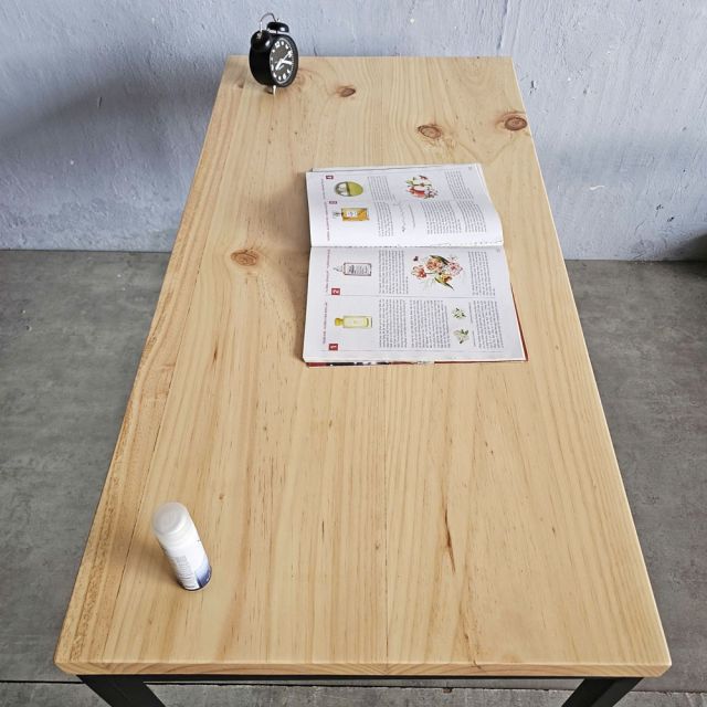 Bàn làm việc 120x60x75cm gỗ thông hệ Minimal chân sắt lắp ráp HB006