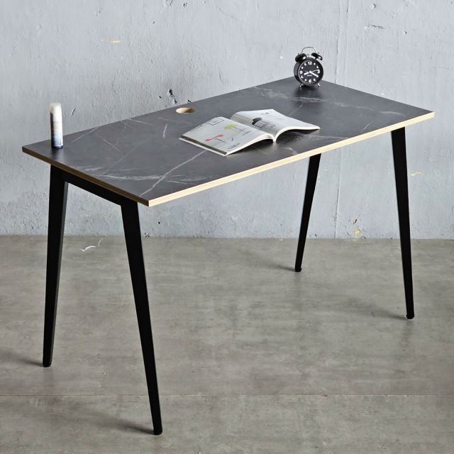 Bàn làm việc 120x60cm gỗ plywood vân giả đá hệ Tứ Giác HBDI003