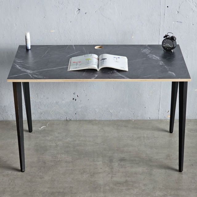 Bàn làm việc 120x60cm gỗ plywood vân giả đá hệ Tứ Giác HBDI003
