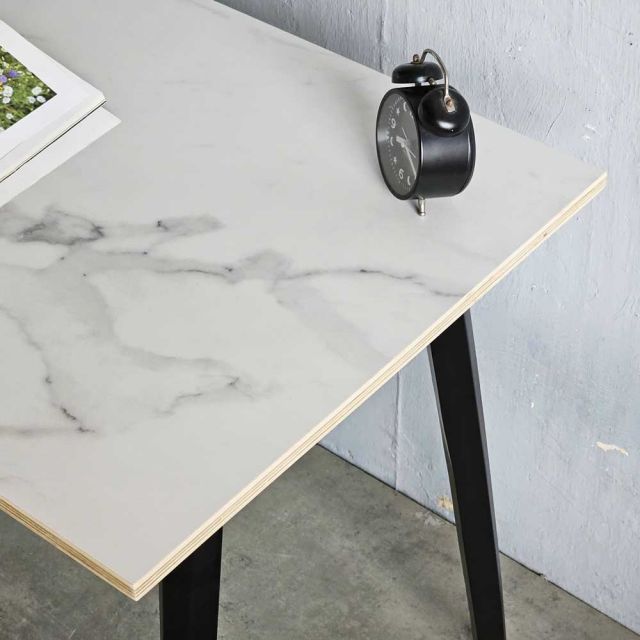 Bàn làm việc 120x60cm gỗ plywood vân giả đá hệ Tứ Giác HBDI003