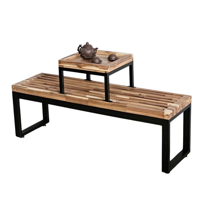 Ghế băng dài có bàn trà 132x35x45cm gỗ tràm GBD047 Ghế băng dài có bàn trà 132x35x45cm gỗ tràm GBD047