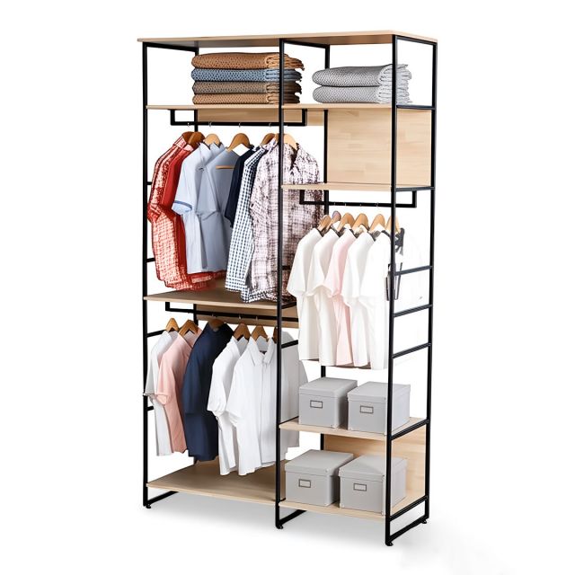 Tủ quần áo 146x55x250cm gỗ cao su KQA68063