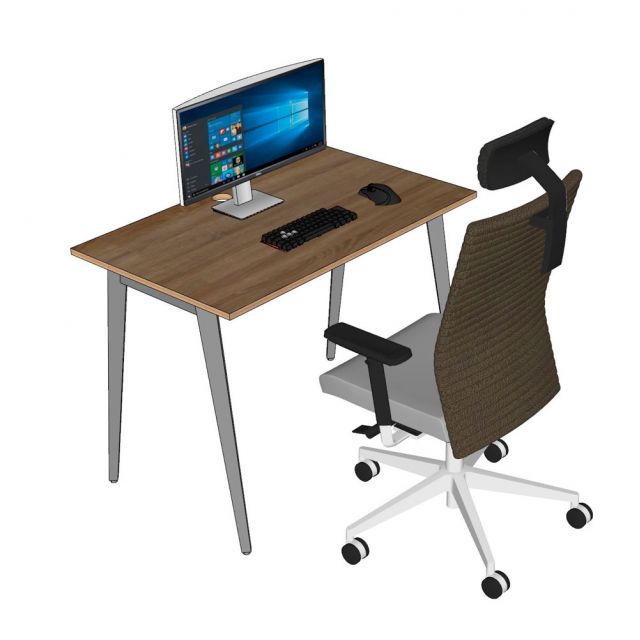 Bàn làm việc 120x60cm gỗ plywood hệ Tứ Giác Côn HBDI001